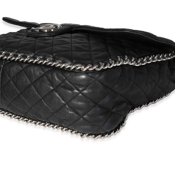 Chanel Black Quilted Lambskin Chain Around Maxi Flap Bag - Picture 7 of 8